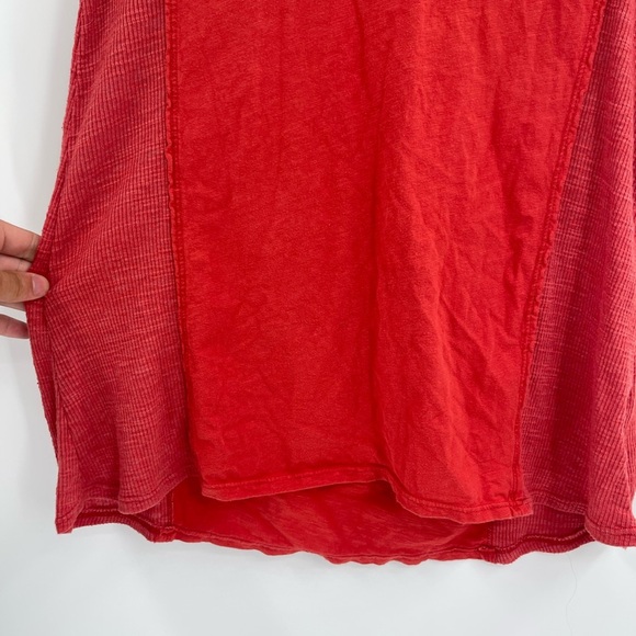 T.la Anthropologie red thermal Y2k boho cotton short sleeve tee size xs - Picture 6 of 12